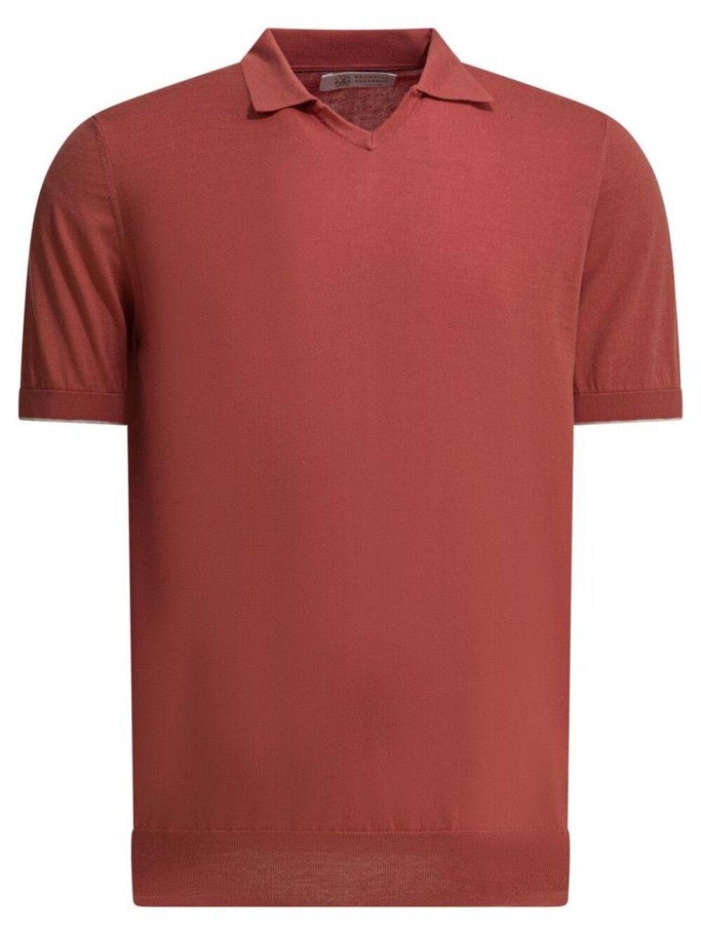 Brunello Cucinelli Cotton Buttonless Polo Shirt Tag Size 52 Men